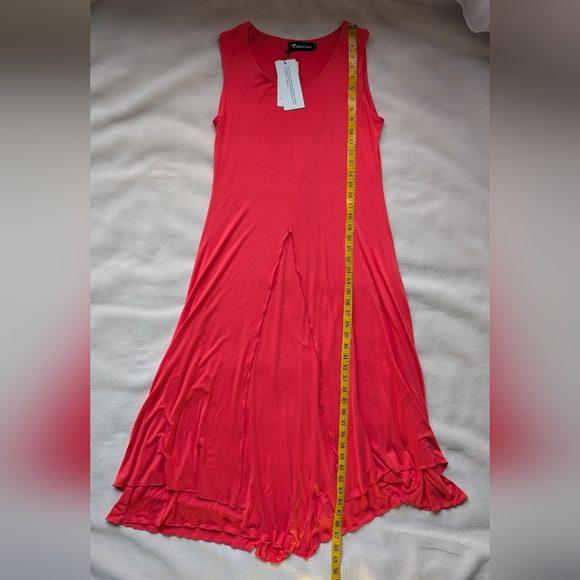 Creation Coral Sleeveless Layered Midi Dress Feminine Minimalist Size S - Picture 8 of 11